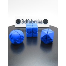 Mavi Yuvarlak • Prizma • Kare Küp Paket Seti – 3D Baskı Sonsuz Küp Serisi