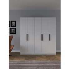 Aymobsan Niro 5 Kapaklı Gardrop, Askılı ve Raflı, 200 cm - Beyaz