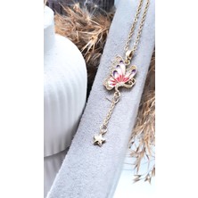 Serenity Kelebek Sallantılı Yıldız Çelik Kolye