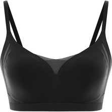 HNX Lazer Kesim Transparan Tül Detaylı Çıkarılabilir Kaplı Balensiz Kadın Sütyen