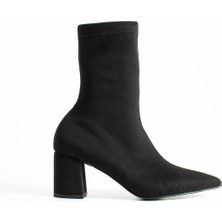 Bufu Silvia Süet Kadın Streç Sivri Burun Topuklu Bot