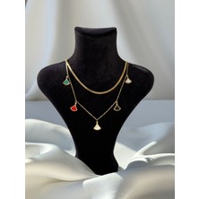 NB Steelora Renkli Çelik Kolye Gold Renk