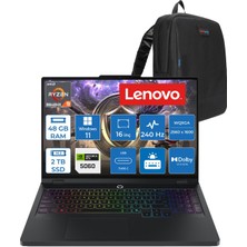 Lenovo Legion Pro 5 16ADR10 Amd Ryzen™ 9 8940HX Aı 48GB Ddr5 2tb SSD RTX5060/8GB 115W 16" Wqxga (2560X1600) IPS 500NITS 240Hz Hdr™ 400 WIN11PRO Gaming Bilgisayar 83LT005RTRP19+ZETTAÇANTA