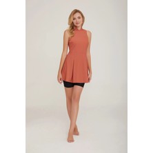 Adasea Esten 3914 Tarçın Şortlu Tasarım Tesettür Havuz Mayo