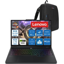 Lenovo Legion Pro 5 16ADR10 Amd Ryzen™ 9 8940HX Aı 24GB Ddr5 4tb SSD RTX5060/8GB 115W 16" Wqxga (2560X1600) IPS 500NITS 240Hz Hdr™ 400 Freedos Gaming Bilgisayar 83LT005RTRF10+ZETTAÇANTA