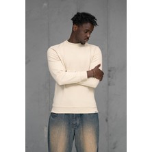 FBI Fbı Slimfit Nokta Armürlü Sıfır Yaka Pamuklu Kazak