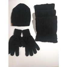 Suyutti Erkek Atkı & Bere & Eldiven 3'lü Takım K22002-03-001 Siyah