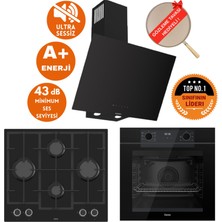 Ferre Fryart & Silentart Ravio Yeni Seri Sessiz Siyah Ankastre Set ( D077-SA + QEP63CS + LN385)