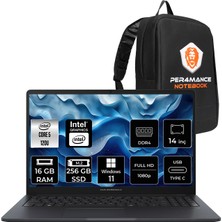 Asus Expertbook B3 Flip Core 5 120U Notebook 16GB RAM 256GB SSD 14" FHD Win11 Pro + Per4 Çanta B3402C58512B3DP361