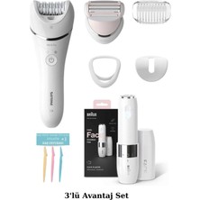 8000 Serisi Epilasyon ve Tüy Alma Seti, Mini Kaş Usturası 3'lü