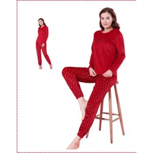 Modella Life Desenli Kadife Kışlık Kadın Pijama Takımı