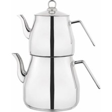 Paslanmaz Çelik Piramit Çaydanlık Takımı, Sülale Boy Xxl, Metal Kulp