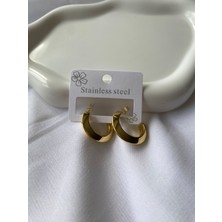 Alp Jewel 316L Oval Halka Paslanmaz Çelik Küpe Xuping Kararma