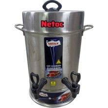 Elektrikli Çay Semaveri, 80 Bardak Kapasiteli, Çelik Çift Musluklu