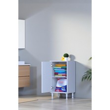 Eliusta Arden 35 cm Beyaz 2 Bölmeli Banyo Düzenleyici Dolap 1 Raflı Çok Amaçlı Mutfak Dolabı 35X75X32,5 cm
