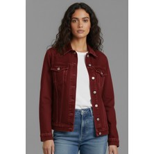 Wkm Kadın Rahat Kesim Çift Cepli Denim Kot Ceket