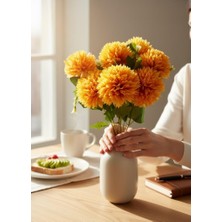 Nettenevime Yapay Çiçek Krizantem Somon Renk Kartopu Büyük Boy 7 Toplu 40CM