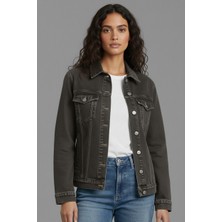 Wkm Kadın Rahat Kesim Çift Cepli Denim Kot Ceket