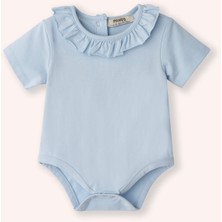 Panço Kız Bebek Kısa Kollu Mavi Body