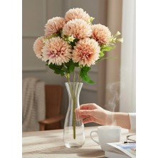 Nettenevime Yapay Çiçek Krizantem Yavruağzı Renk Kartopu Büyük Boy 7 Toplu 40CM