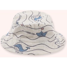 Panço Erkek Çocuk Desenli Kumaş Beyaz Şapka