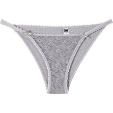 Tutku 12' Li Kadın Çift Biyeli Önü Tüllü Bikini Külot