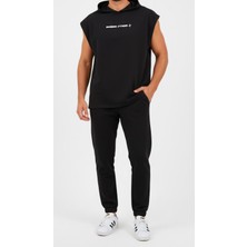 Bumerangspor Erkek Kapüşonlu Kolsuz Oversize  Fitness T-Shirt