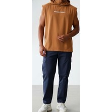 Bumerangspor Erkek Kapüşonlu Kolsuz Oversize  Fitness T-Shirt