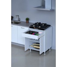 Eliusta Nehir 60 cm Mutfak Dolabı Çok Amaçlı Ankastre Set Ocak Dolabı 60X88X48 cm Raflı 2 Bölmeli Dolap