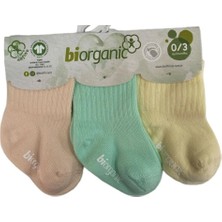 Biorganic Kaymaz Taban 3 Lü Bebek Çorabı
