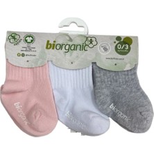 Biorganic Kaymaz Taban 3 Lü Bebek Çorabı