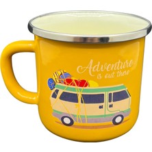 Orcamp Retro Emaye Kupa Bardak Adventure Hardal (OUT-1900)