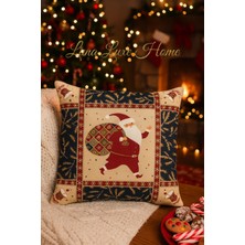 Luna Luxe Home Yeniyıl Özel Tasarım Yılbaşı Temalı Noel Baba Desenli Dijital Baskı Kırlent Kılıfı