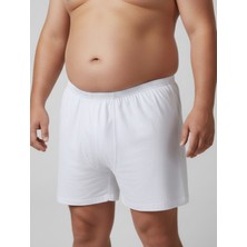 Balkonda Erkek Külot Paçalı Arjantin Beyaz 6'lı Paket %100 Pamuk Battal Beden - Berrak