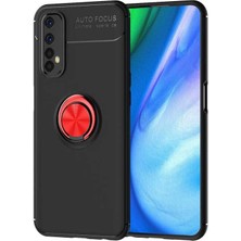 Zore Realme 7 Kılıf Msra Ravel Silikon Kapak-Siyah-Kırmızı