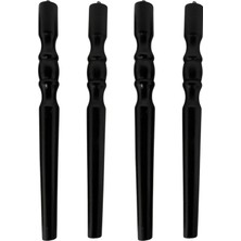 Hamadex 41 cm Torna Siyah Ahşap Ayak (4 Adet )  Konik,sehpa / Masa Ayağı + Bağlantı Aparatı