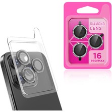 Zore Apple iPhone 16 Pro Max Msra Cl-06 Kamera Lens Koruyucu-Siyah