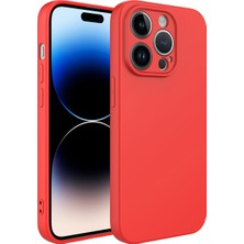 Zore Apple iPhone 14 Pro Max Kılıf Msra Kamera Korumalı Mara Laaakan Kapak-Kırmızı