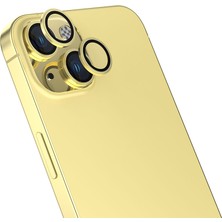 Zore iPhone 15 Plus Uyumlu Msra Cl-13 Kamera Lens Koruyucu-Sarı