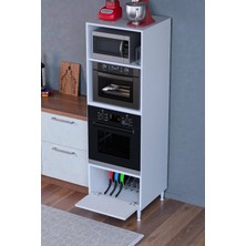 Eliusta Luno Kapaklı/kapaksız Modüler Dolap Fırın Dolabı 60X185,9X56 cm Geniş Kapasiteli Saklama Dolabı