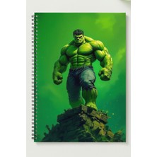 Black-One Hulk  A5 Metal Spiralli Çizgisiz  kalın bristol Kapak ÖZEL TASARIM TEMALI A5 DEFTER