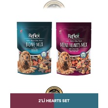 Reflex Semi-Moist Bone Mix Kemik Mix & Mini Hearts Mix Mini Kalp Mix Köpek Ödül Maması Seti 2x150 gr - Ödül Atıştırmalığı