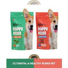 Reflex Plus Happy Hour Dental Care - Ağız ve Diş Sağlığı & Healty Bones - Sağlıklı Kemikler Köpek Ödül Maması Seti 2x60 gr