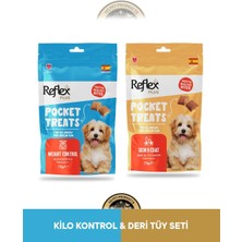 Reflex Plus Pocket Treats Weight Control - Kilo Kontrolü & Skin Coat - Deri ve Tüy Bakımı Köpek Ödül Maması Seti 2x70 gr