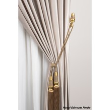 Hayal Dünyası Özel Yapım Perde Toplayıcı Ahşap Taşlı Renso Braçol Takım Perde Aksesuarı