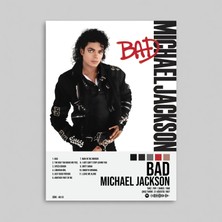 Orendart Michael Jackson - Bad Albüm Spotify Çerçeveli - Çerçevesiz Poster Tablo
