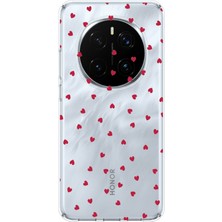 TechTree Honor Magic 7 Pro Uyumlu Kırmızı Kalpler Tasarımlı Baskılı Silikon Kılıf