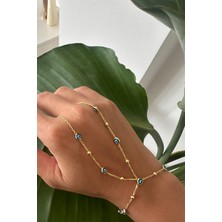 Sunshine 925 Ayar Gümüş Gold Kaplamalı Minik Toplu Nazar Göz Zarif Şahmeran