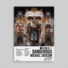 Orendart Michael Jackson - Dangerous Albüm Spotify Çerçeveli - Çerçevesiz Poster Tablo