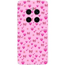 TechTree Honor Magic 7 Pro Uyumlu Pembe Minik Kalpler Baskılı Silikon Kılıf